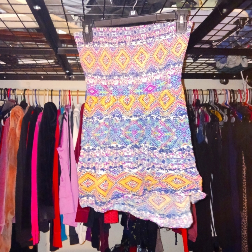 Forever 21 Multi-Color Sleeveless Abstract Print Mini Dress Top